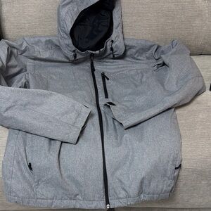 Men's Gray Hooded Ski Jacket